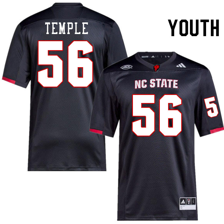 Youth #56 Levi Temple NC State Wolfpack College Football Jerseys Stitched-Black